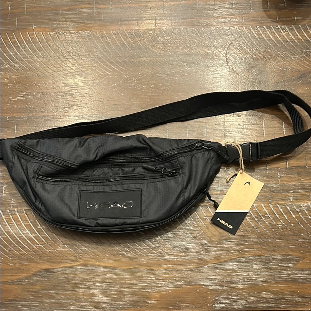 Head Black Belt Bag with Adjustable Strap and Water-Resistant Design